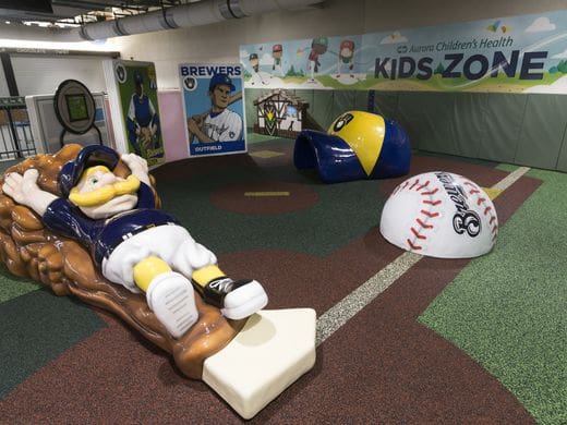 baseball themed kids area