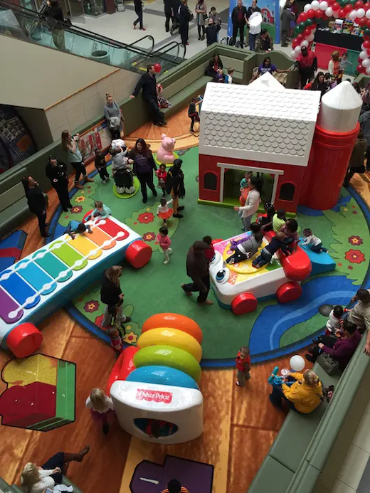 top view of fisher price play area