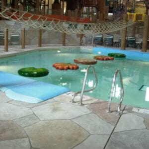 water walk at a swimming pool