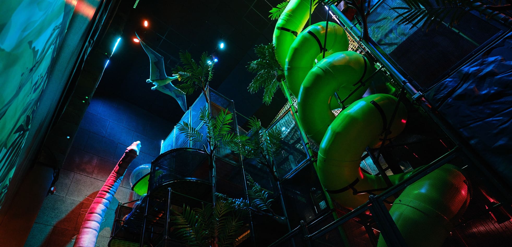 five story spiral slide, jungle theme